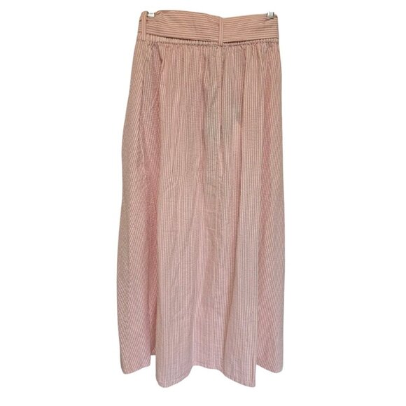 Melissa Odabash Alisa Maxi Skirt Size Medium Belted Cotton Seersucker Blush - Picture 4 of 9